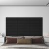 vidaXL T&ecirc;te de lit murale 12 pcs Noir 60 x 15 cm tissu