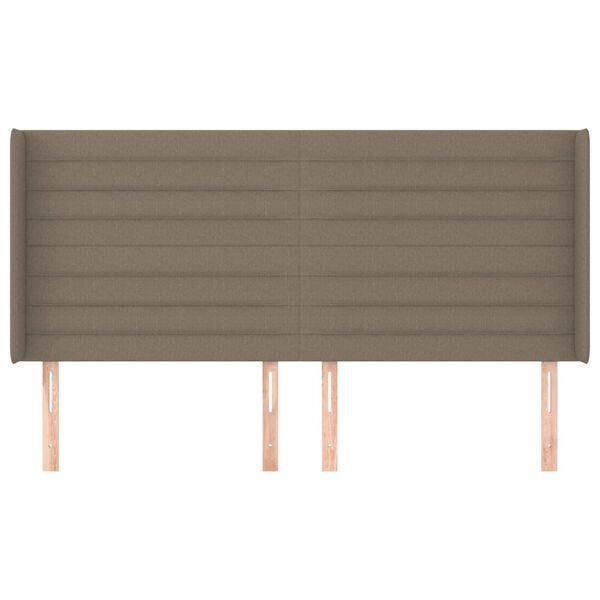 vidaXL T&ecirc;te de lit avec oreilles Taupe 163x16x118/128 cm Tissu