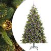 vidaXL Sapin de No&euml;l artificiel avec branches pliables et c&ocirc;nes 210 cm