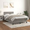 vidaXL Sommier &agrave; lattes de lit et matelas gris clair 120x190cm velours