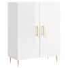 vidaXL Buffet Blanc brillant 69,5x34x90 cm Bois d'ing&eacute;nierie