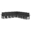 vidaXL Ensemble de canap&eacute;s d'ext&eacute;rieur 9 pc Noir et Gris fonc&eacute;