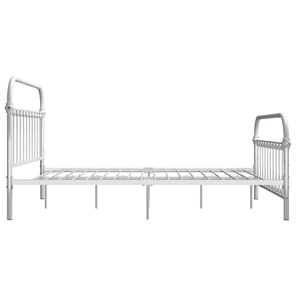 vidaXL Cadre de lit sans matelas blanc m&eacute;tal 140x200 cm