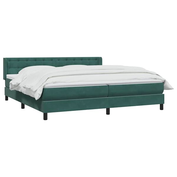 vidaXL Sommier &agrave; lattes de lit et matelas vert fonc&eacute; 180x210cm velours