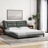 vidaXL Cadre de lit sans matelas Hvar gris foncé 180x200 cm tissu