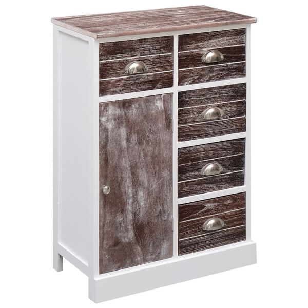 vidaXL Buffet avec 10 tiroirs Marron 113x30x79 cm Bois