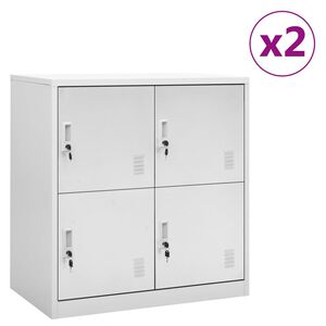vidaXL Armoires &agrave; casiers 2 pcs Gris clair 90x45x92,5 cm Acier