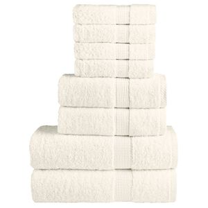 vidaXL Ensemble de serviettes de qualit&eacute; sup&eacute;rieure SOLUND 8 pcs cr&egrave;me