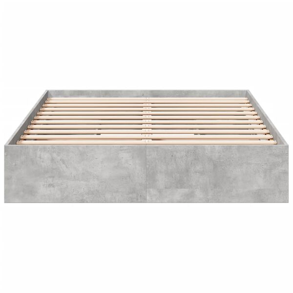 vidaXL Cadre de lit avec tiroirs sans matelas gris béton 140x190 cm