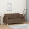 vidaXL Canap&eacute; 2 places avec oreillers d&eacute;coratifs marron 140 cm tissu