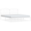 vidaXL Cadre de lit m&eacute;tal sans matelas et t&ecirc;te de lit blanc 160x200 cm