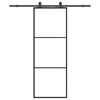 vidaXL Porte coulissante kit de quincaillerie noir 76x205 cm verre ESG