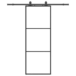 vidaXL Porte coulissante kit de quincaillerie noir 76x205 cm verre ESG