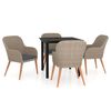 vidaXL Ensemble &agrave; manger de jardin et coussins 5 pcs Marron