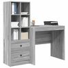 vidaXL Bureau avec tiroir 2 pcs Gris Sonoma