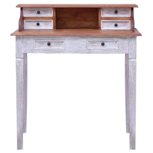 vidaXL Bureau d'écriture et tiroirs 90x50x101 cm bois massif d'acajou