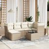 vidaXL Salon de jardin avec coussins 6 pcs beige r&eacute;sine tress&eacute;e