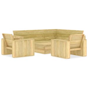 vidaXL Salon de jardin 4 pcs Bois de pin impr&eacute;gn&eacute;
