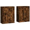vidaXL Armoires murales 2 pcs ch&ecirc;ne fum&eacute; bois d'ing&eacute;nierie