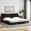 vidaXL Cadre de lit sans matelas Hvar noir 200x200 cm tissu