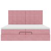 vidaXL Cadre de lit ottoman avec matelas rose 200x200 cm velours
