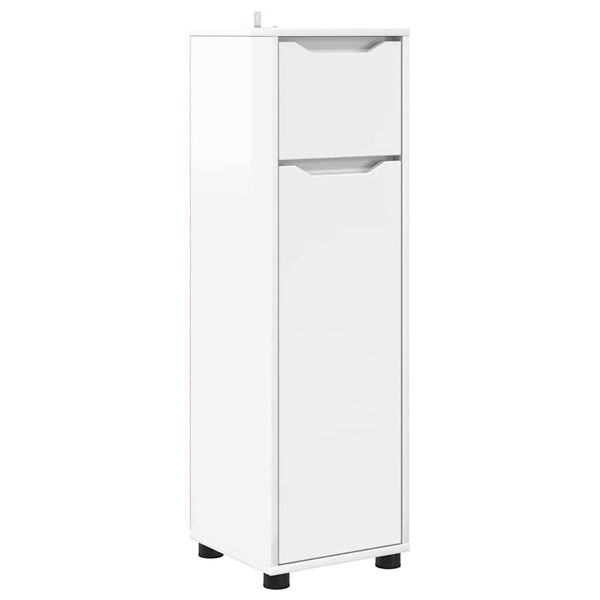vidaXL Cabinet de salle de bain Blanc brillant 30,5 x 30 x 101 cm