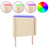 vidaXL T&ecirc;te de lit &agrave; LED Cr&egrave;me 93x16x118/128 cm Tissu