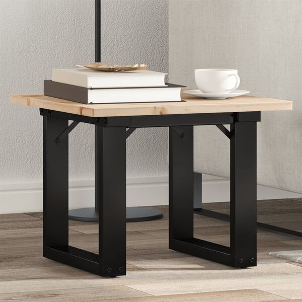 vidaXL Table basse cadre en O 50x50x35 cm bois de pin massif et acier