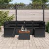 vidaXL Ensemble de canapé de jardin 7 pcs Noir Poly rotin