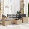 vidaXL Salon de jardin avec coussins 6 pcs beige r&eacute;sine tress&eacute;e