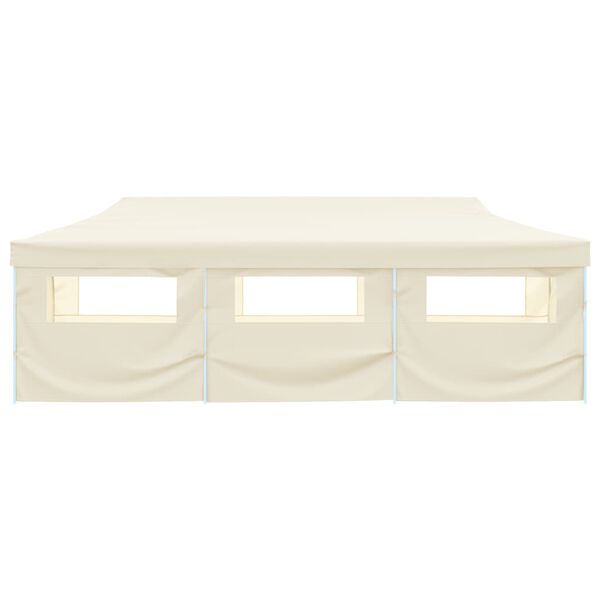 vidaXL Tente de r&eacute;ception pliable avec 8 parois 870x291x315 cm Blanc cass&eacute;