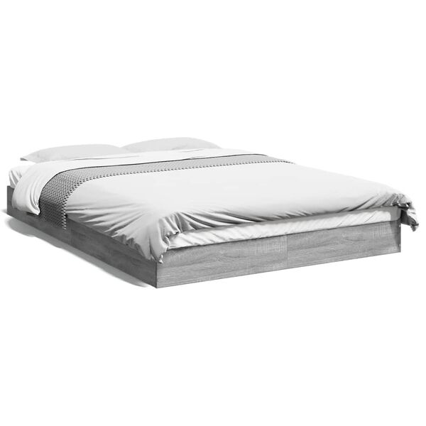 vidaXL Cadre de lit sans matelas sonoma gris 120x200cm bois ingénierie