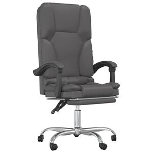 vidaXL Fauteuil de massage inclinable de bureau gris similicuir