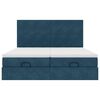 vidaXL Cadre de lit ottoman avec matelas bleu fonc&eacute; 200x200 cm velours