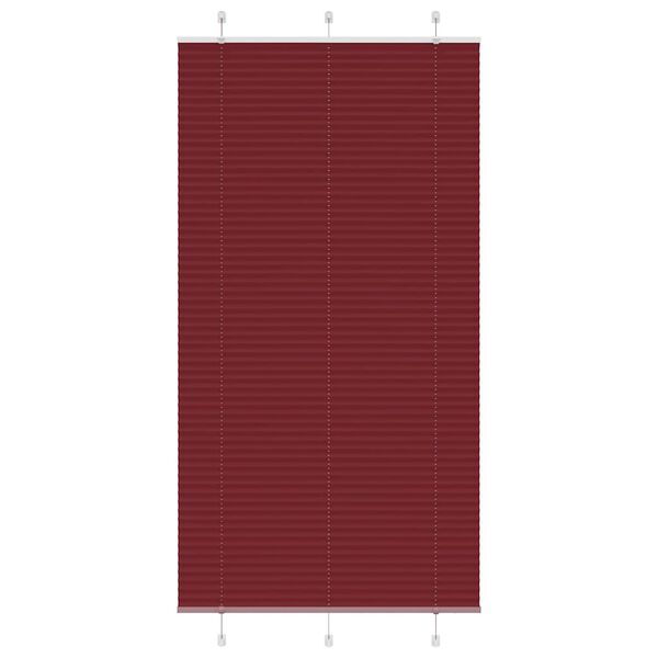 vidaXL Store pliss&eacute; rouge bordeaux 105x200 cm largeur du tissu 104,4cm