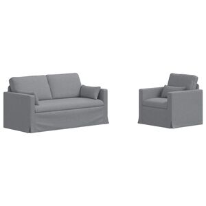 vidaXL Ensemble de Canap&eacute;s 2 pcs Gris clair 158 x 78 x 80 cm tissu