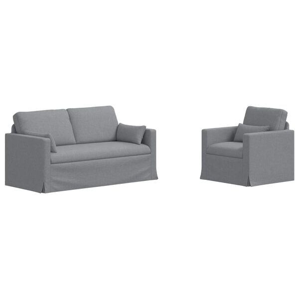 vidaXL Canap&eacute; 2 pcs Gris clair 158 x 78 x 80 cm tissu
