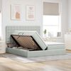 vidaXL Lit de Rangement avec matelas Gris clair 200 x 200 cm Velours