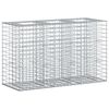 vidaXL Lit sur&eacute;lev&eacute; gabion Argent&eacute; 130 x 50 x 80 cm Acier galvanis&eacute;