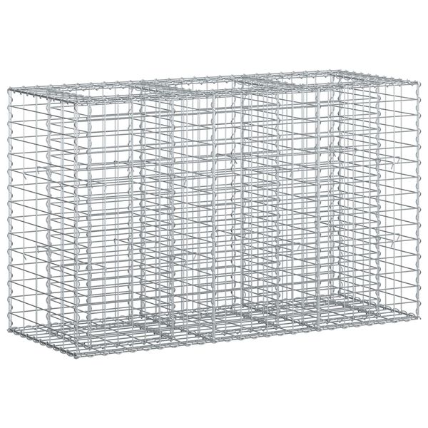 vidaXL Lit sur&eacute;lev&eacute; gabion Argent&eacute; 130 x 50 x 80 cm Acier galvanis&eacute;