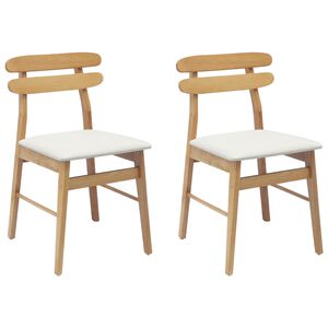 vidaXL Chaise de salle &agrave; manger 2 pc Bois de Caoutchouc Massif