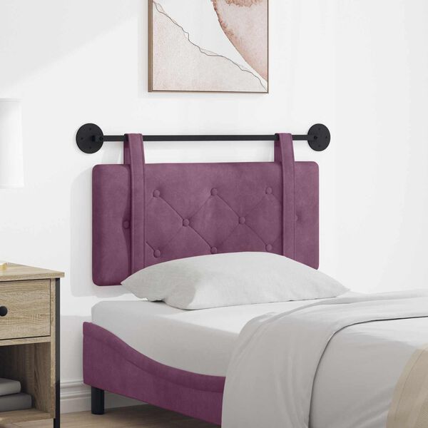 vidaXL T&ecirc;te de lit suspendue Pourpre 100 x 55 x 5 cm Velours