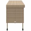 vidaXL Boîte rangement jardin roues beige 160x55x75 cm résine tressée