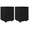 vidaXL Tables de chevet 2 pc Noir 30,5 x 30 x 43 cm Bois d'ing&eacute;nierie
