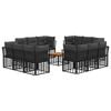 vidaXL Ensemble de canap&eacute;s d'ext&eacute;rieur 13 pc Noir et Gris fonc&eacute;