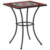vidaXL Table de bistro mosa&iuml;que Terre cuite et blanc 60 cm C&eacute;ramique