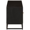 vidaXL Meuble TV noir 110x30x40 cm bois massif de manguier et fer
