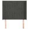 vidaXL Tête de lit avec oreilles Gris foncé 103x16x118/128 cm Velours