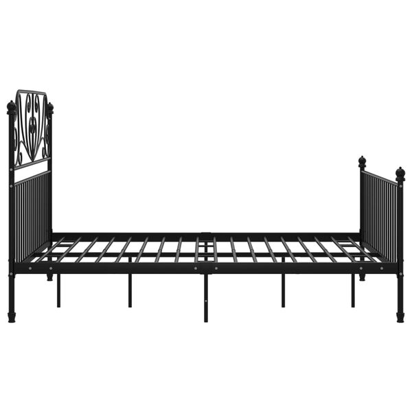 vidaXL Cadre de lit sans matelas noir m&eacute;tal 160x200 cm