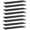 vidaXL Panneaux biblioth&egrave;que 8pcs Noir brillant 100x30x1,5cm Agglom&eacute;r&eacute;
